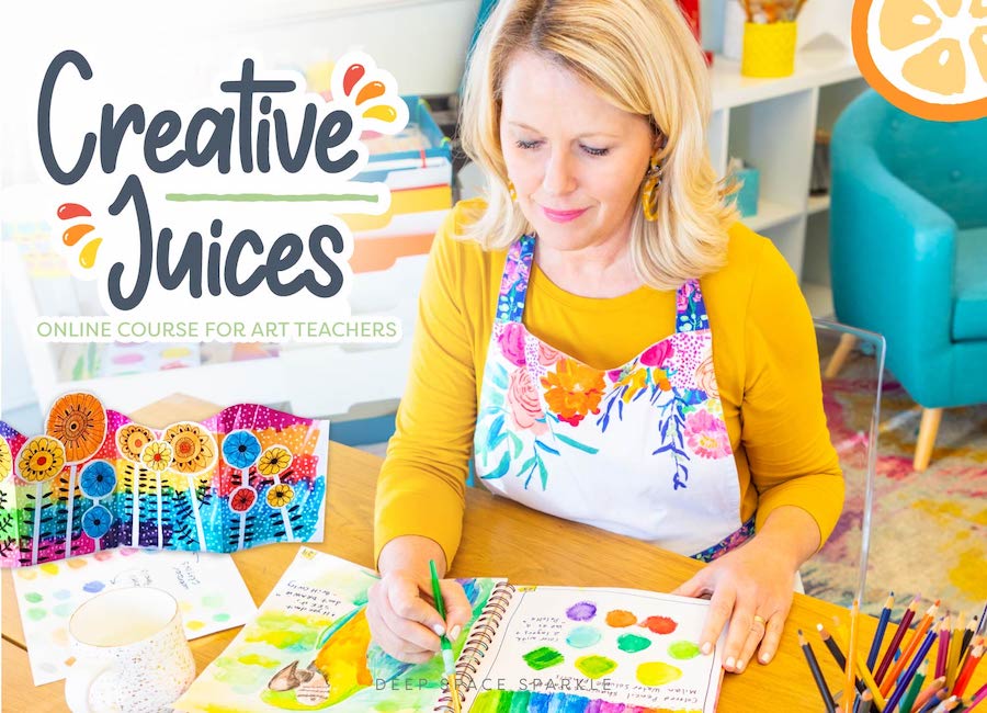 Creative Juices sketchbook online art workshop courses for art teachers