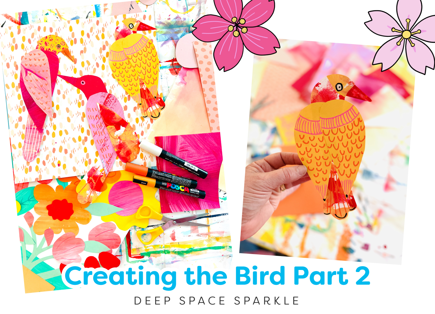 Bird in a Cherry Tree easy spring art project kids art