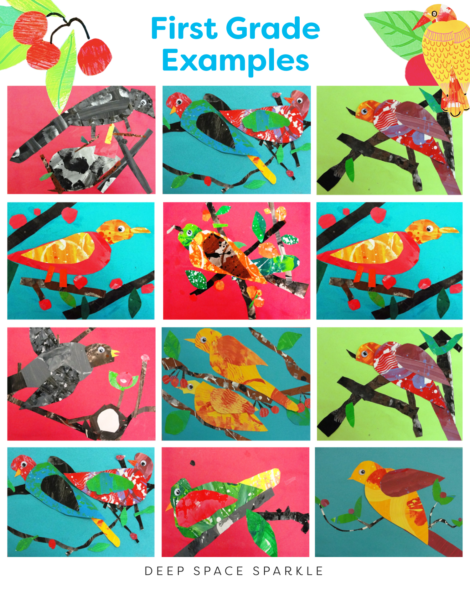 First Grade Examples Bird in a Cherry Tree