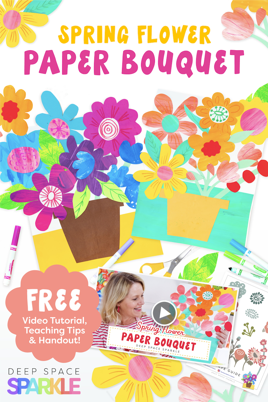 how to make a springtime paper flower bouquet art project for kids