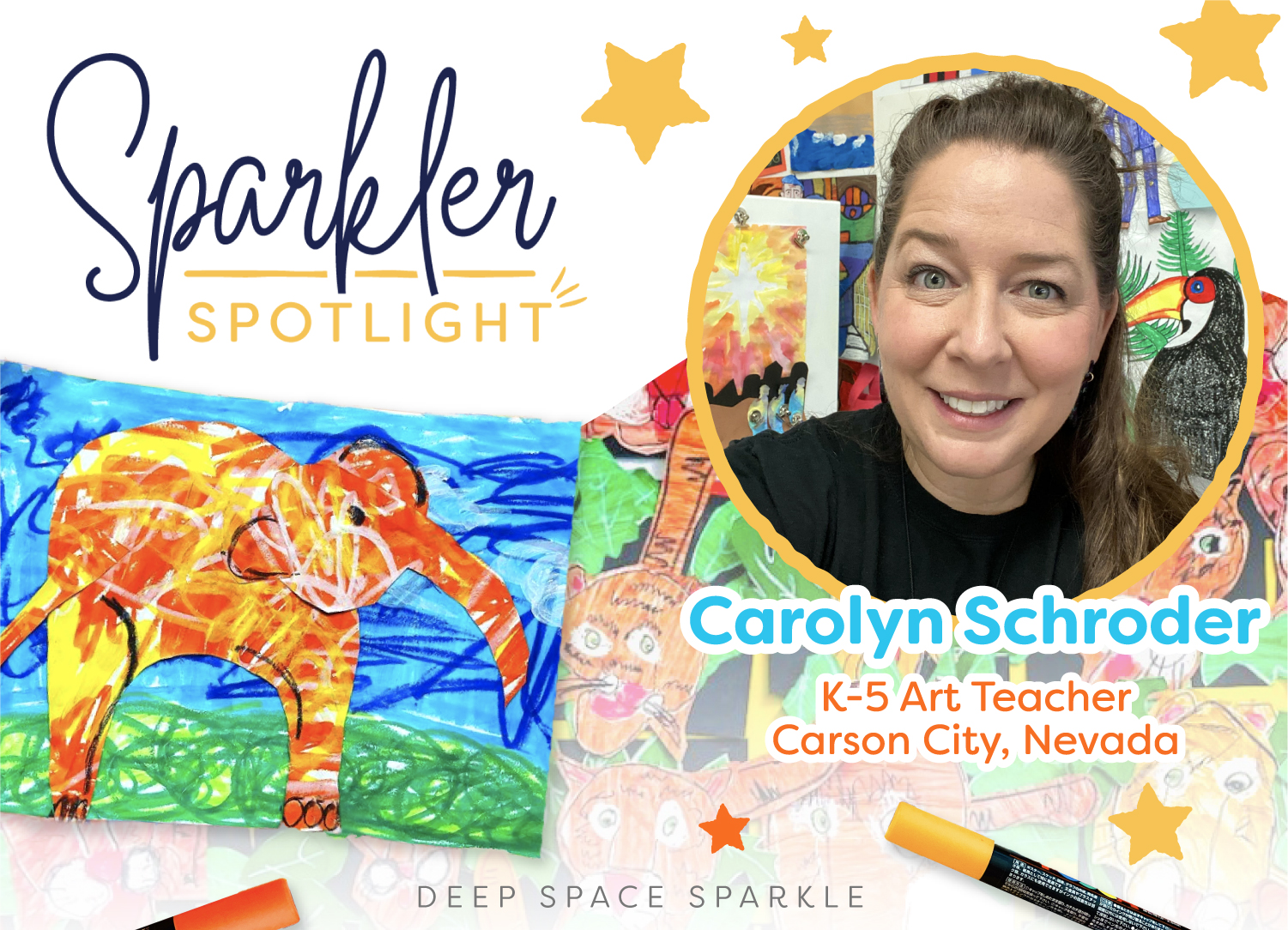 Carolyn Schroder classroom art teacher sparkler spotlight feature sparklers club