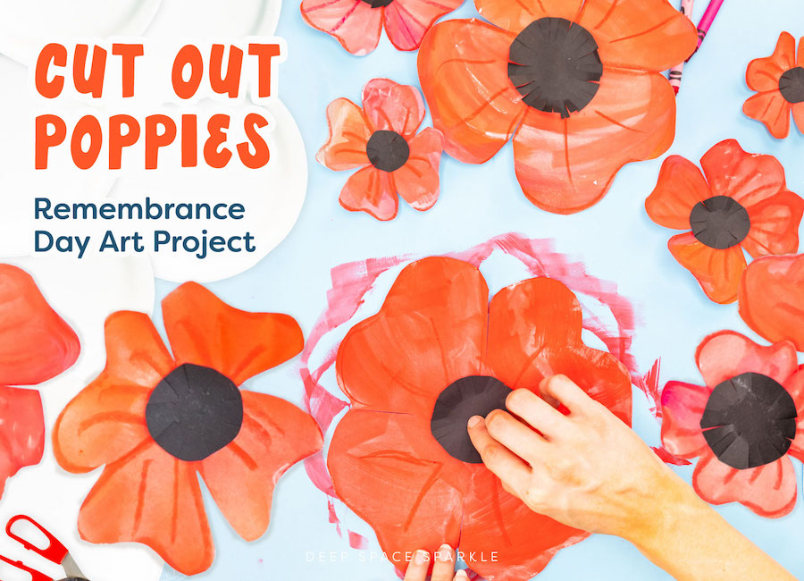 poppy flower projects for canadas rememberance day art lesson for kids