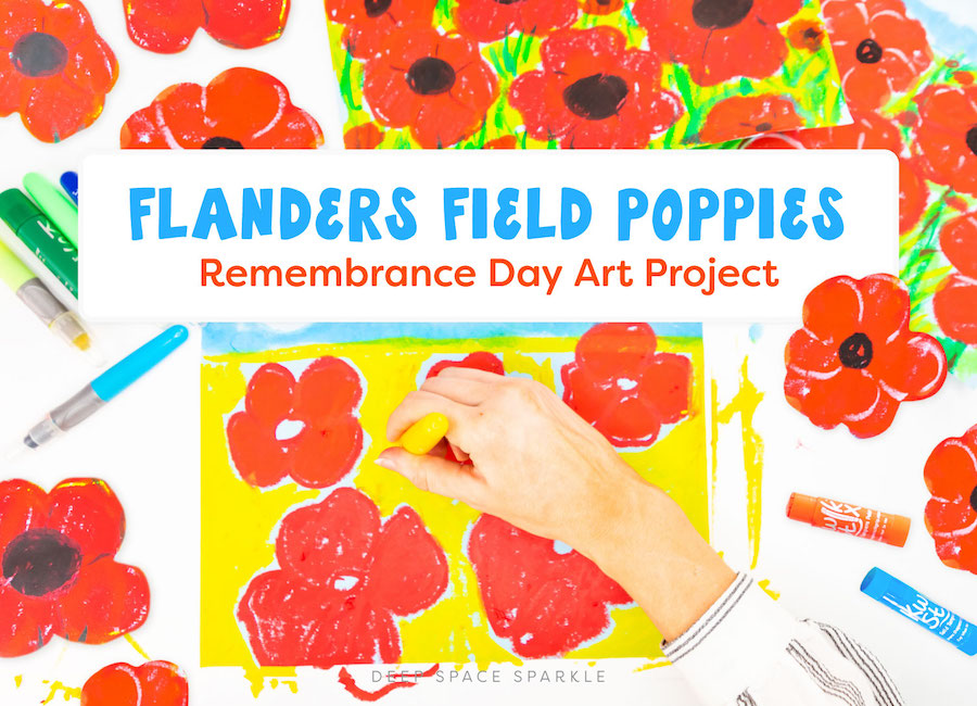 poppy flower projects for canadas rememberance day art lesson for kids