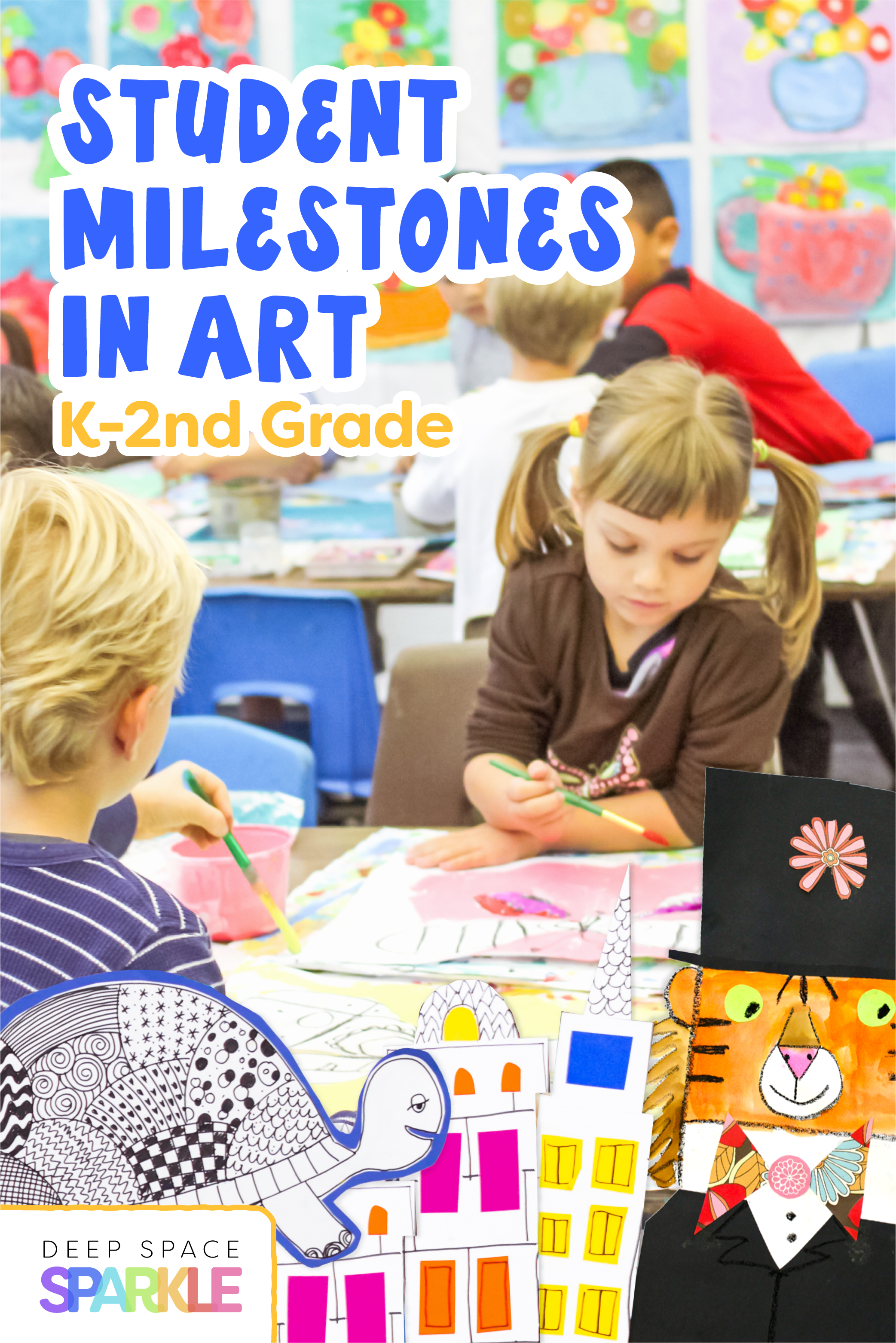 Student Milestones in Art for first, second and kindergarteners in the art room