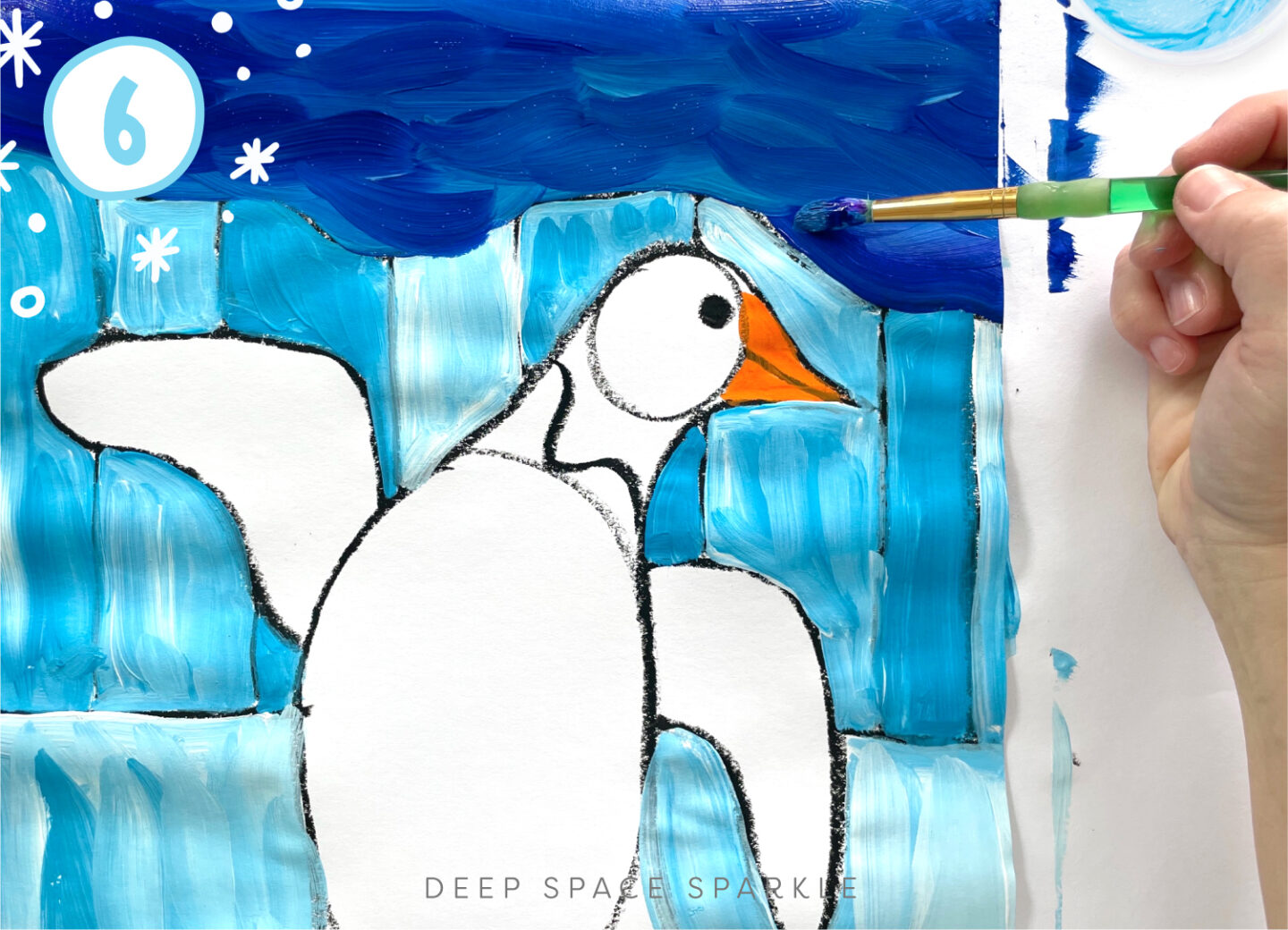 Penguin Art Project | Simple winter painting lesson for kids