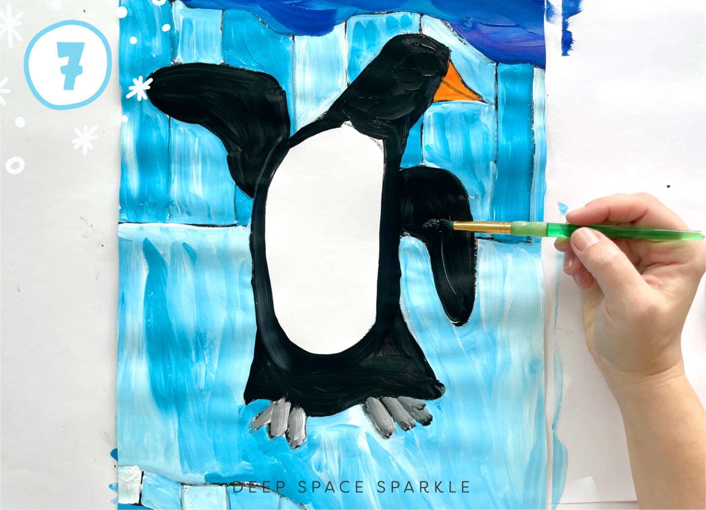 Step 6 Penguin Art Project | Fun winter art lesson for kids