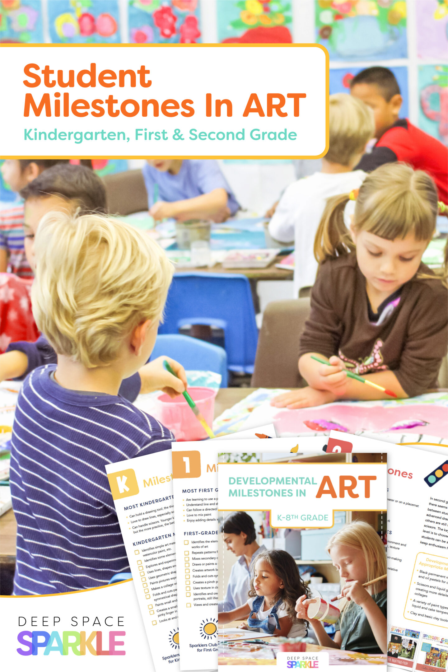 Student Milestones in Art for first, second and kindergarteners in the art room