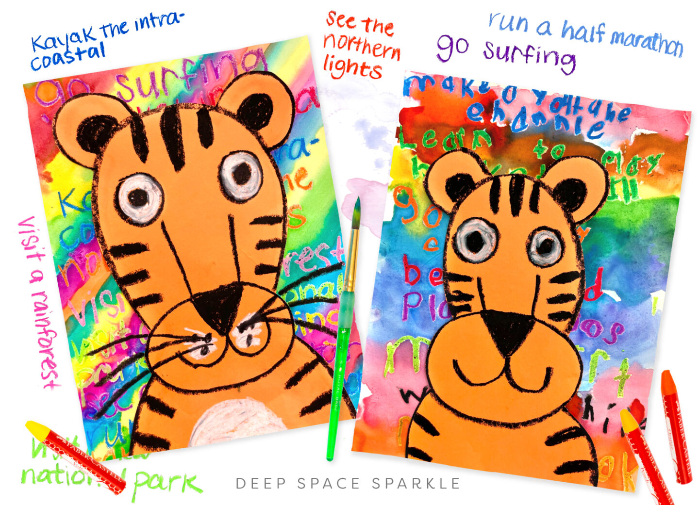 Chinese New Year 2022 the Year of the Tiger art project for students in the art room classroom with free drawing guide to print