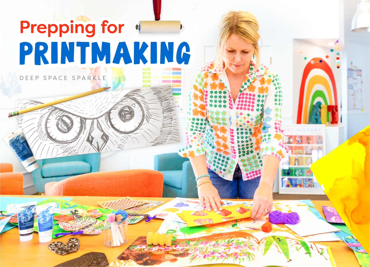 Prep your elementary art classroom for printmaking, stamps, and ink projects with kids