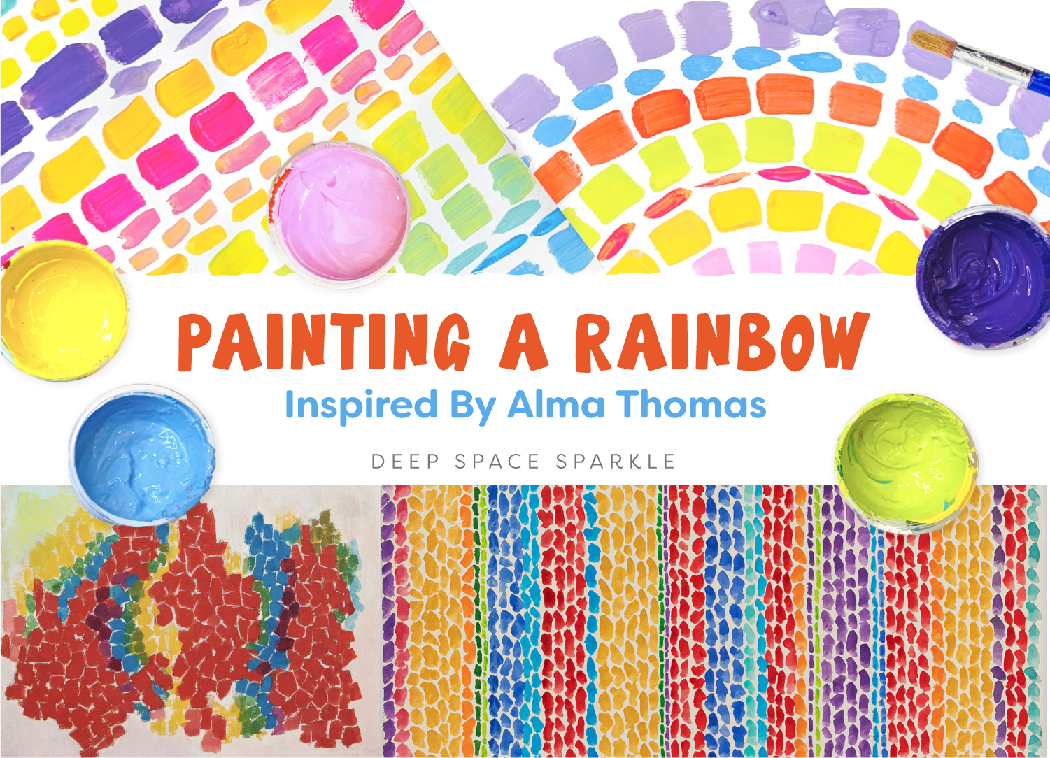 AlmaThomas Painting a Rainbow art lesson for kids