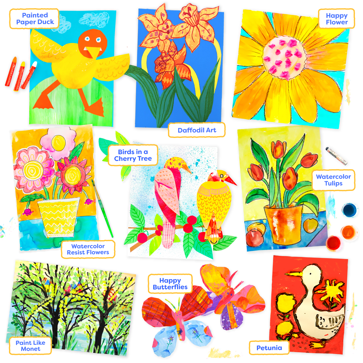 Favorite Kid Spring Art Projects for April