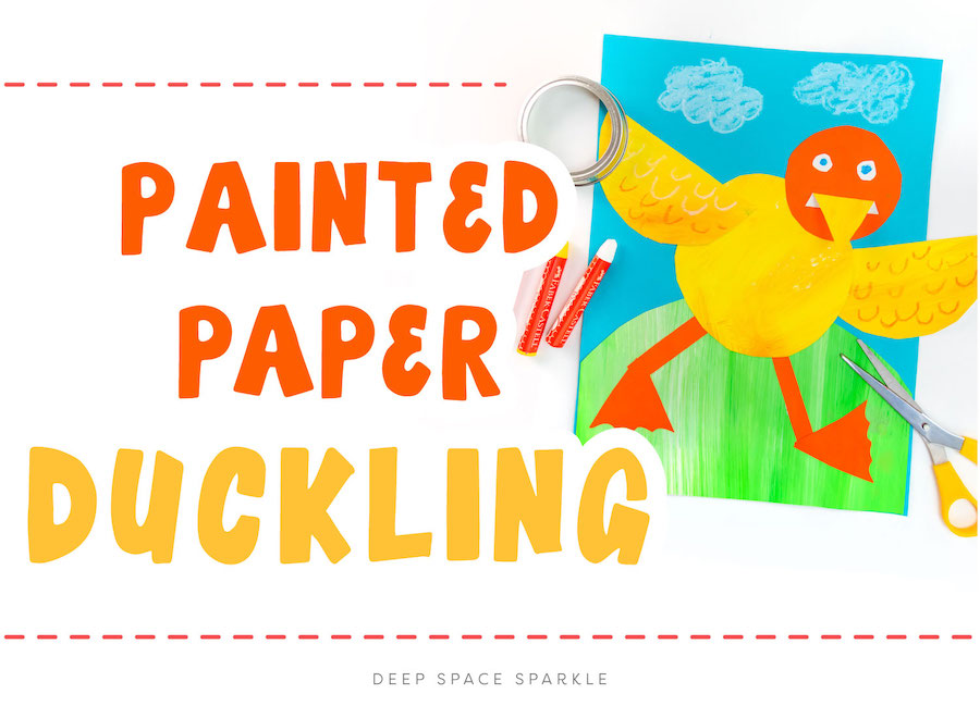 dancing paper duckling art project for kids with step-by-step instructions