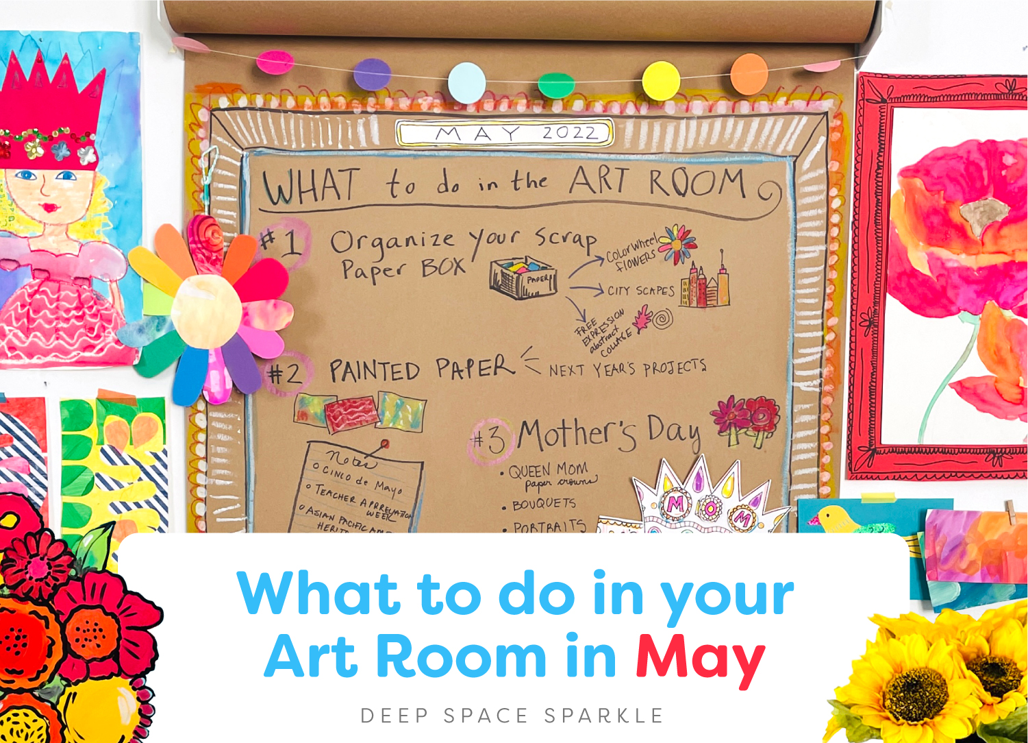 What to do in your art room in May art lesson and curriculum help; mothers day, cinco de mayo, keith haring, henri rousseau