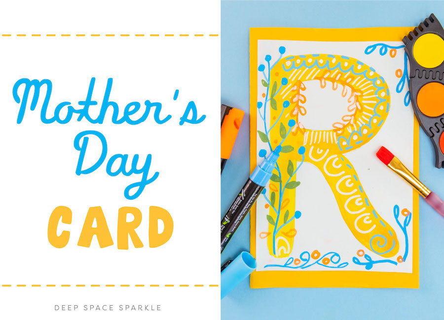 howt to make your own typography card for mothers day art project for kids