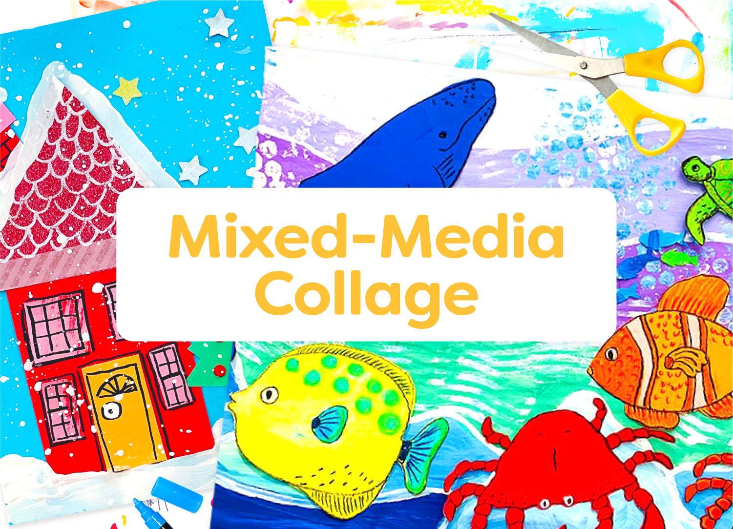 Mixed Media Collage; art lessons for kids by category