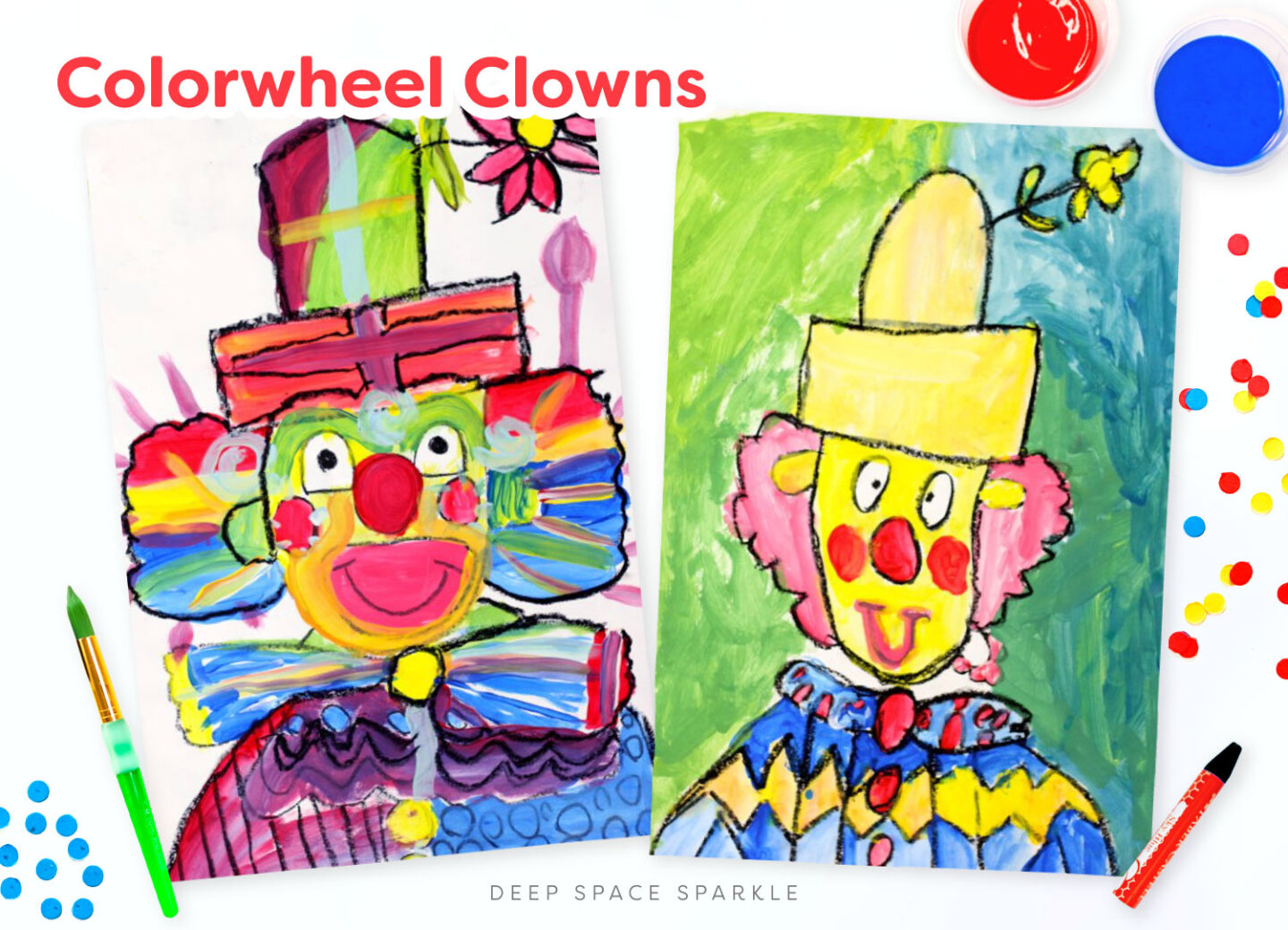 How to Teach Color Theory in the art classroom with Colorwheel Clowns