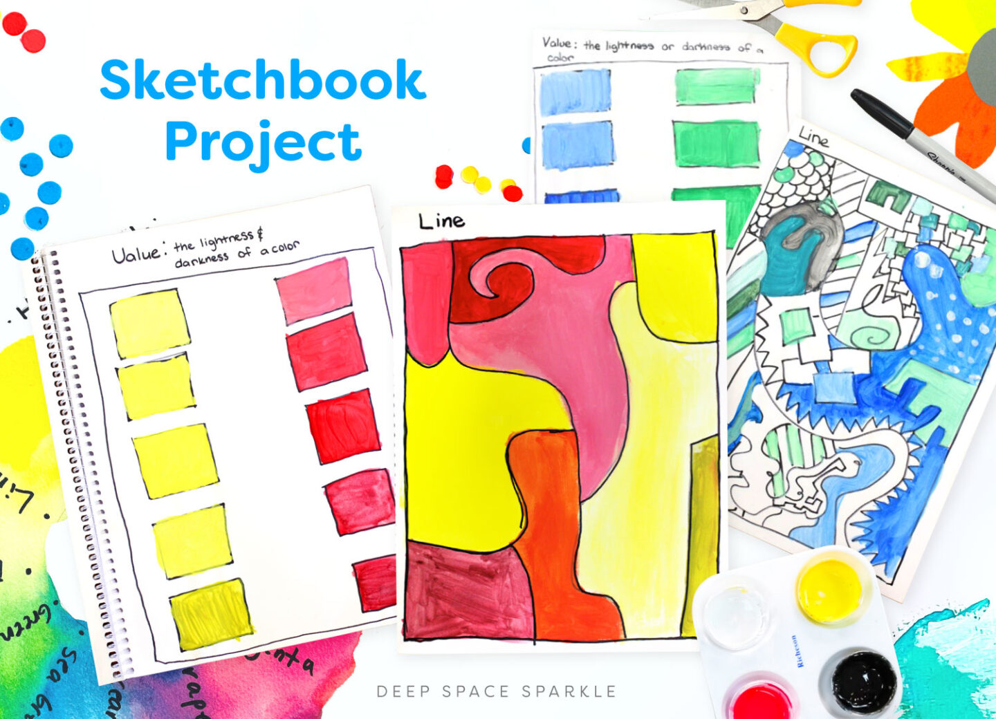 How to Teach Color Theory in the art classroom using the Sketchbook project