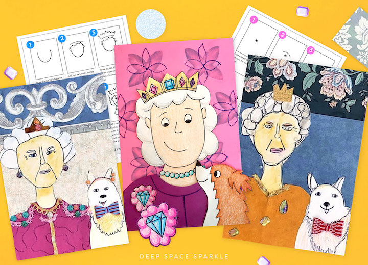 Queen Elizabeth II Tribute full free download lesson with standards and portrait project