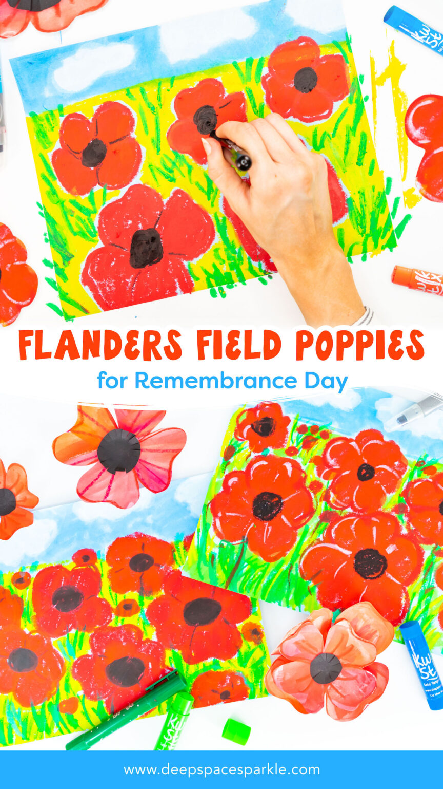 Flanders Field Poppies Remembrance Day Art Project Deep Space Sparkle