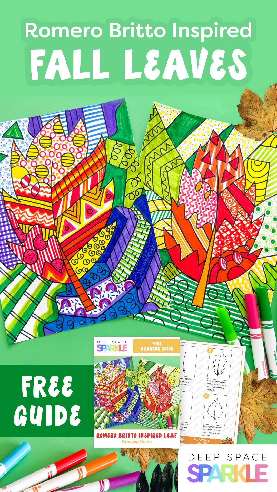 Romero Britto Inspired Fall Leaves Pin