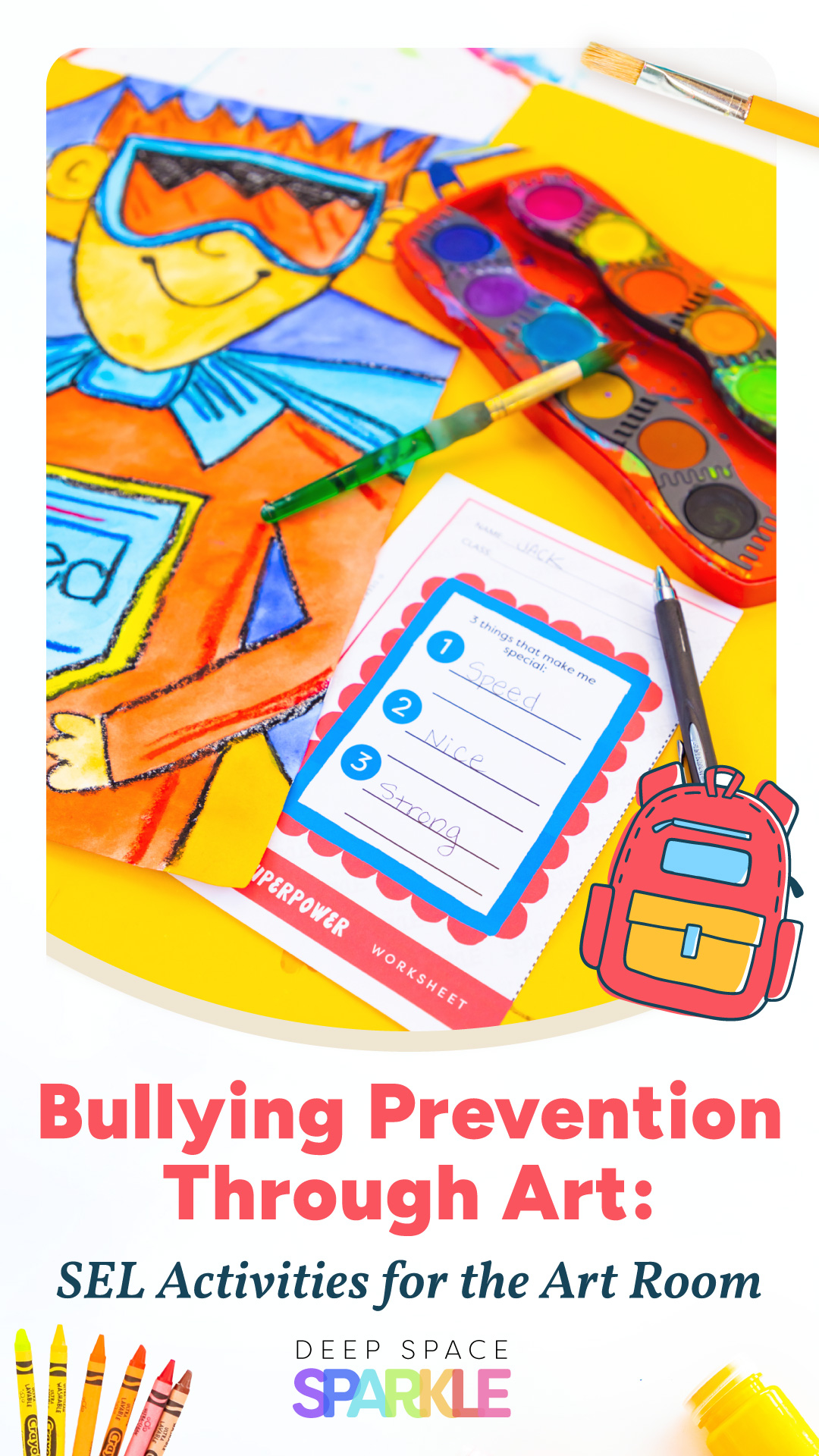 Bullying prevention month for elementary students in the art room